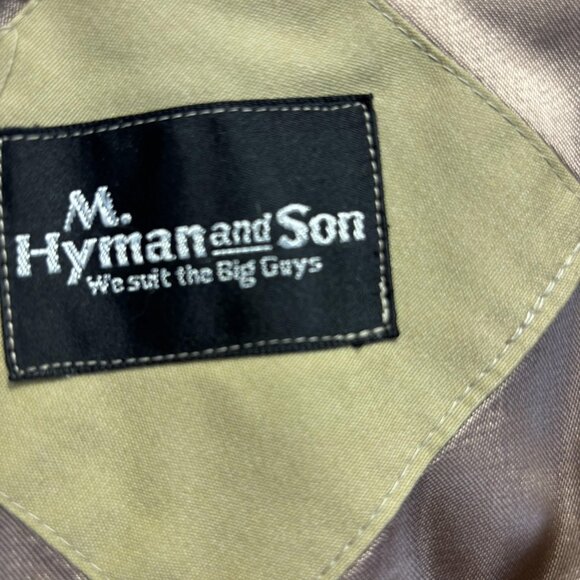 M Hyman And Son Heavy Lined Trench Coat Mens 56 R Tan Belted Wool Collar Long - Picture 6 of 16